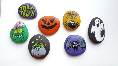 halloween rock painting