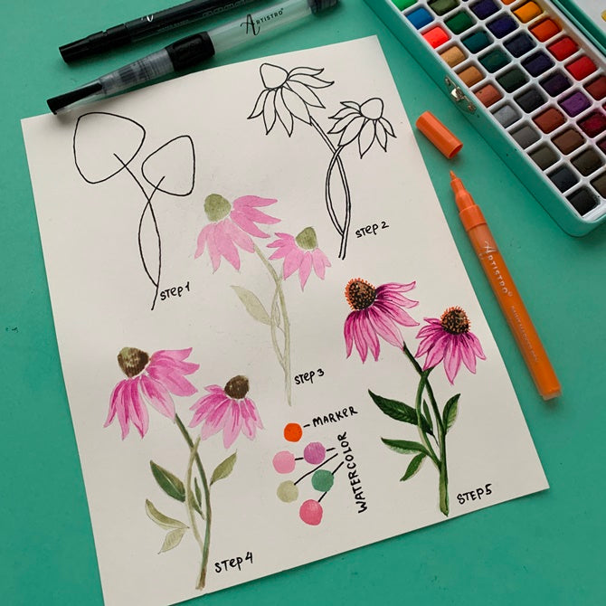 easy flower drawing ideas