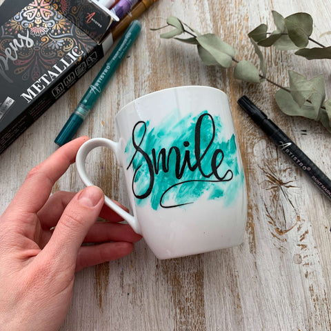 smile-cup painting ideas-hand painted mug painting ideas-mug paint ideas-cup painting designs