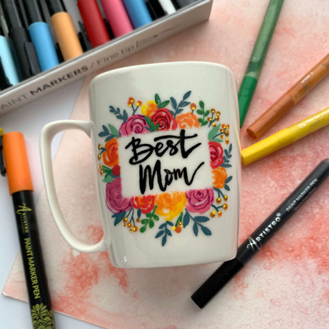 ceramic mug for mum-creative painting ideas for mom-things to paint for your mom-painting ideas for mother's day-creative mommy and daughter drawing-things to paint for mother's day-creative mother's day painting-mother's day painting