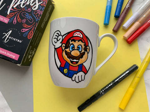 cartoon painting on cup