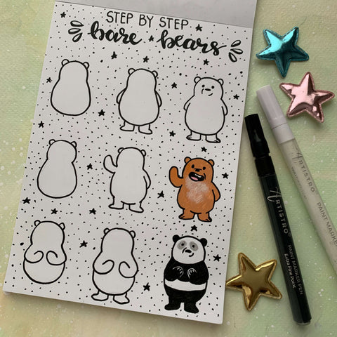 bear drawings step by step easy-easy drawings to paint-marker drawing ideas-easy simple drawing ideas