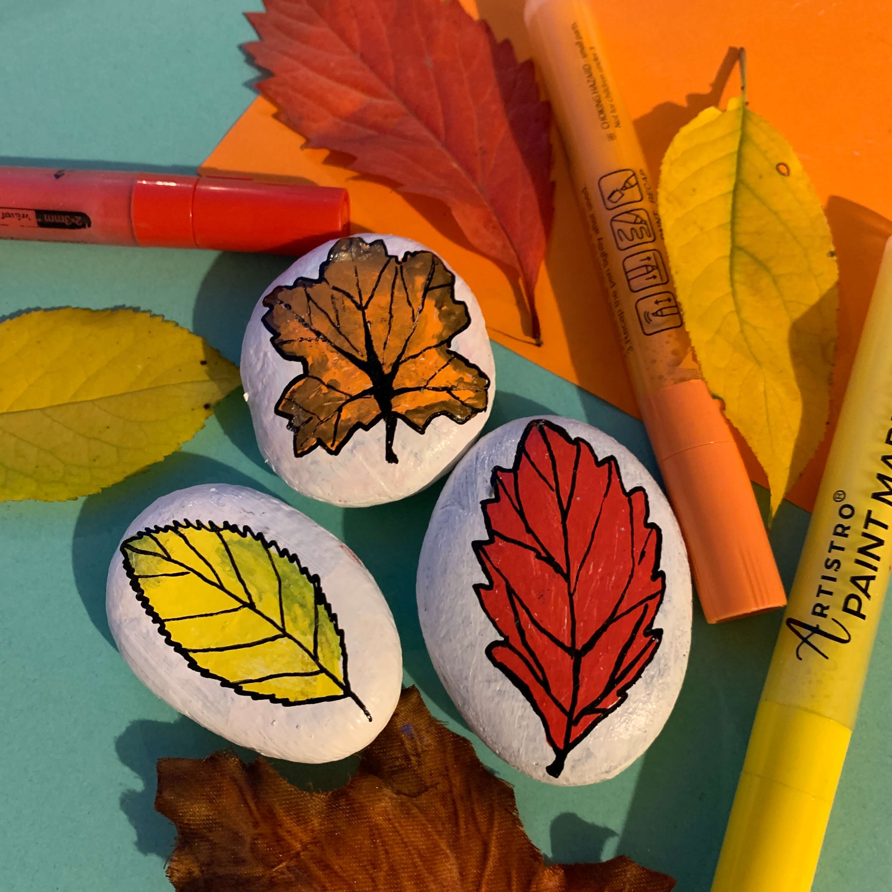 Spirit of Autumn leaves -rock painting ideas-simple cute stone painting-rock art ideas-rock painting ideas disney