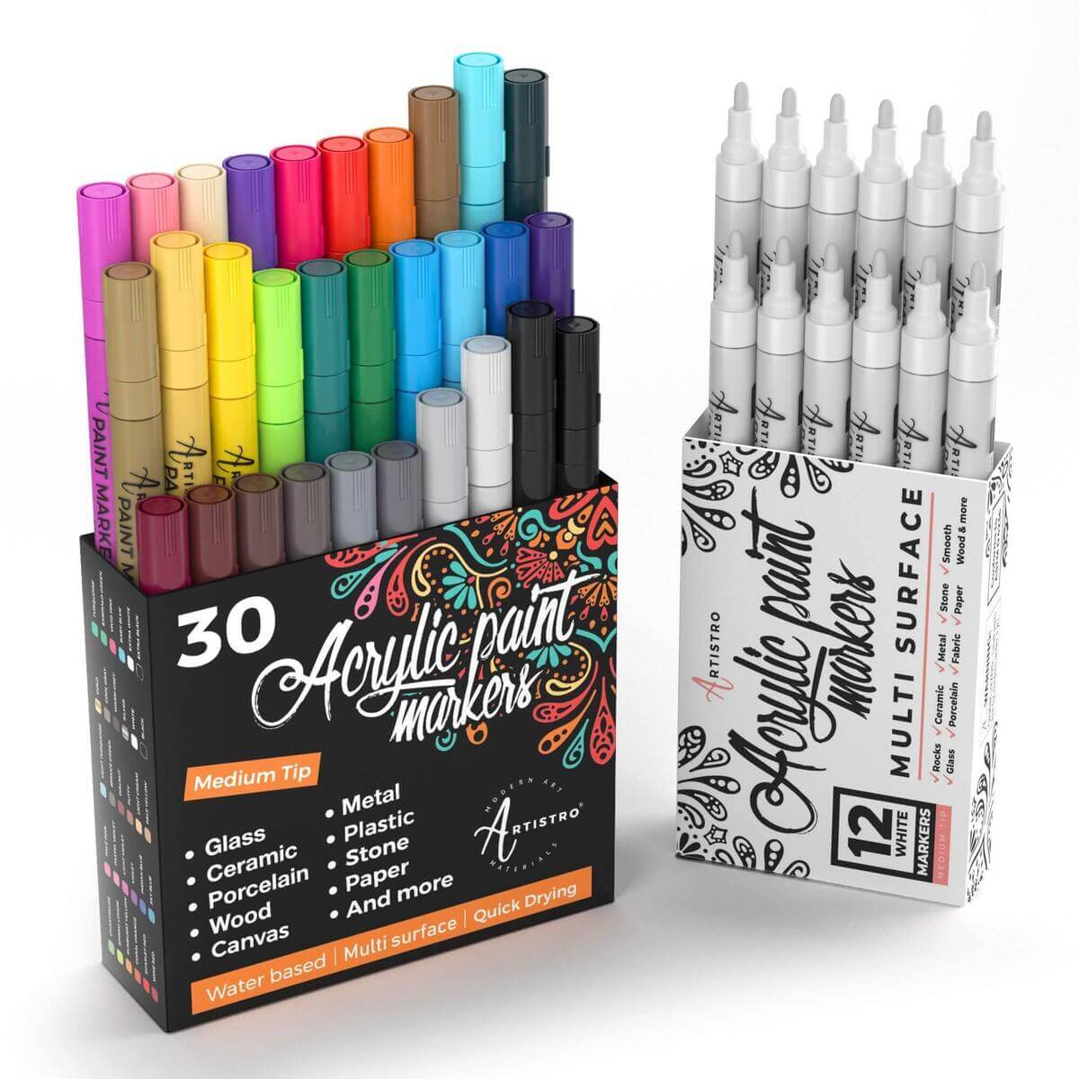 Featured image of post Artistro Acrylic Paint Markers Medium Tip Whether the surface is light dark in fact some prefer them over traditional artist acrylic painting using a brush and tip