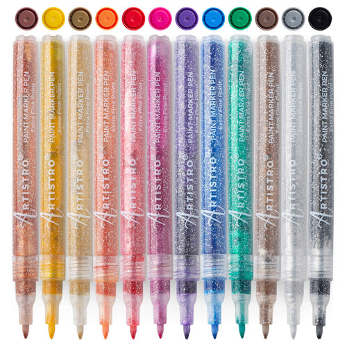 Glitter Paint Pen Set: 12 Glitter Markers | Artistro Glitter Marker Pens