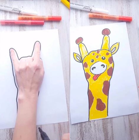 D* HT31 Easy Drawings & Painting Ideas for Kids  Drawing pictures for kids,  Easy drawings for kids, Hand art kids