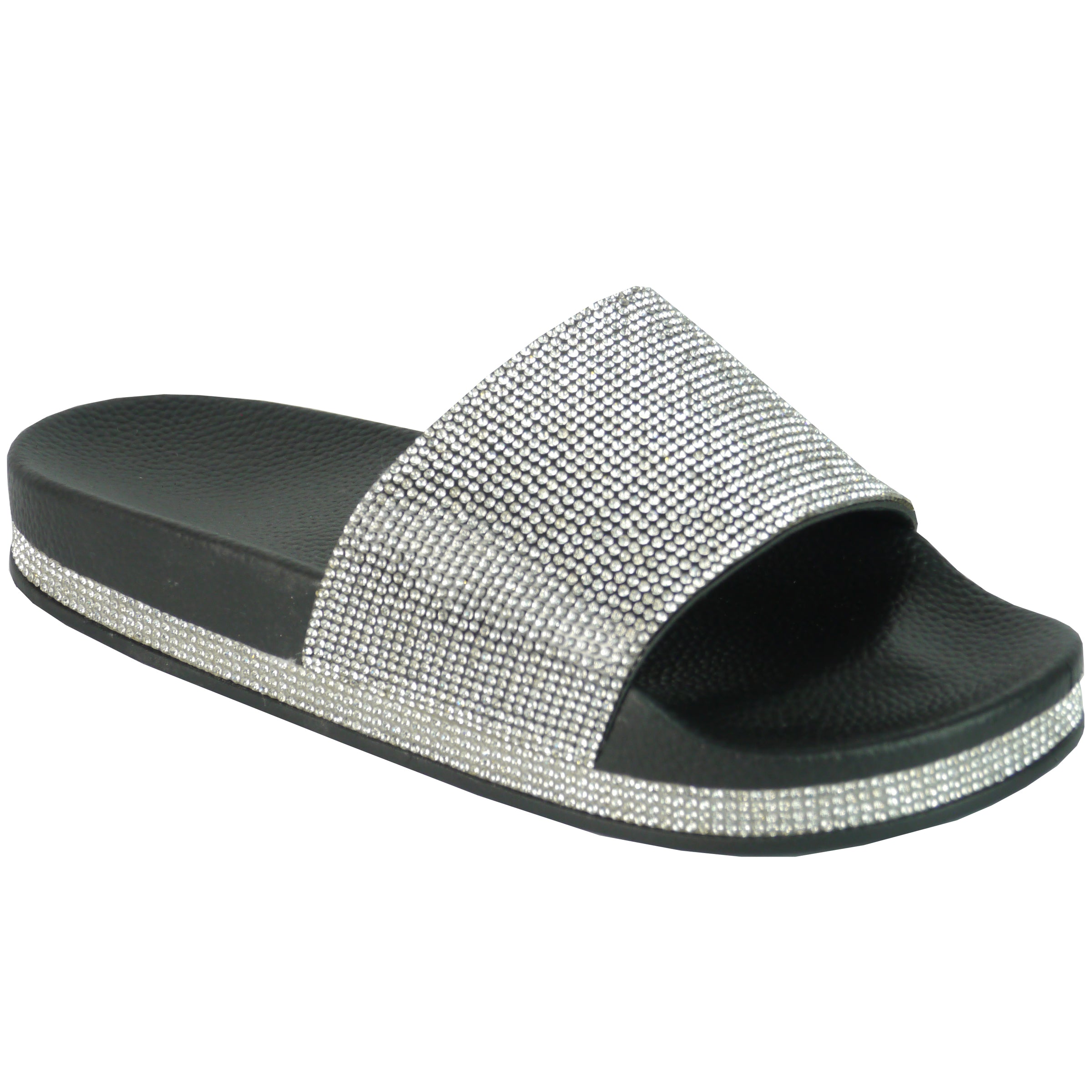 womens glitter sliders