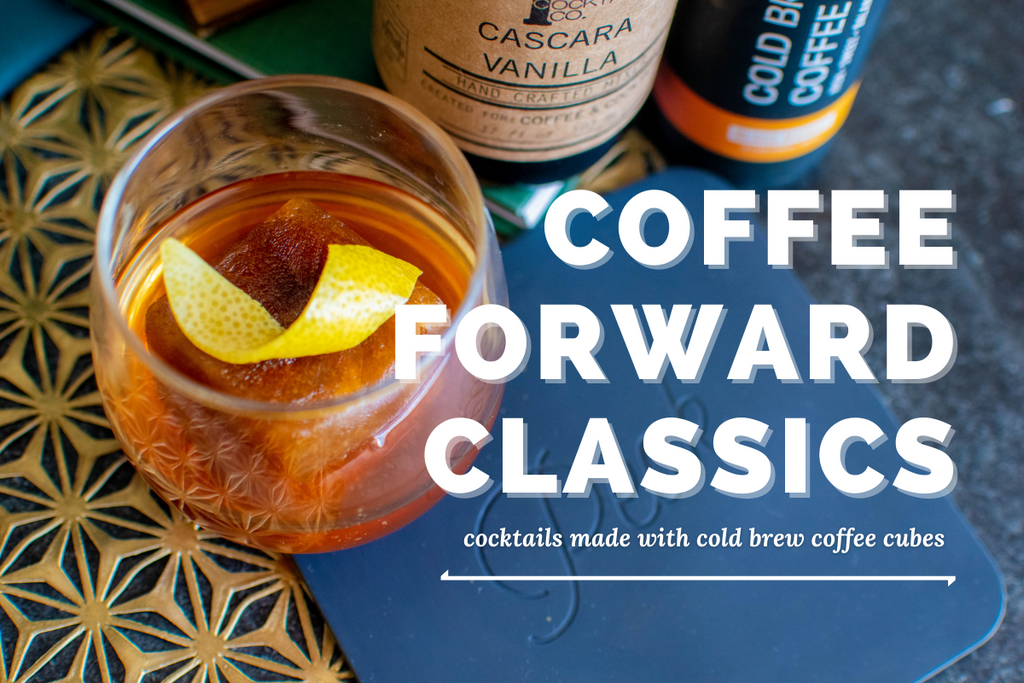 Make two classic cocktail recipes with Iconic Mixers and homemade cold brew coffee ice cubes