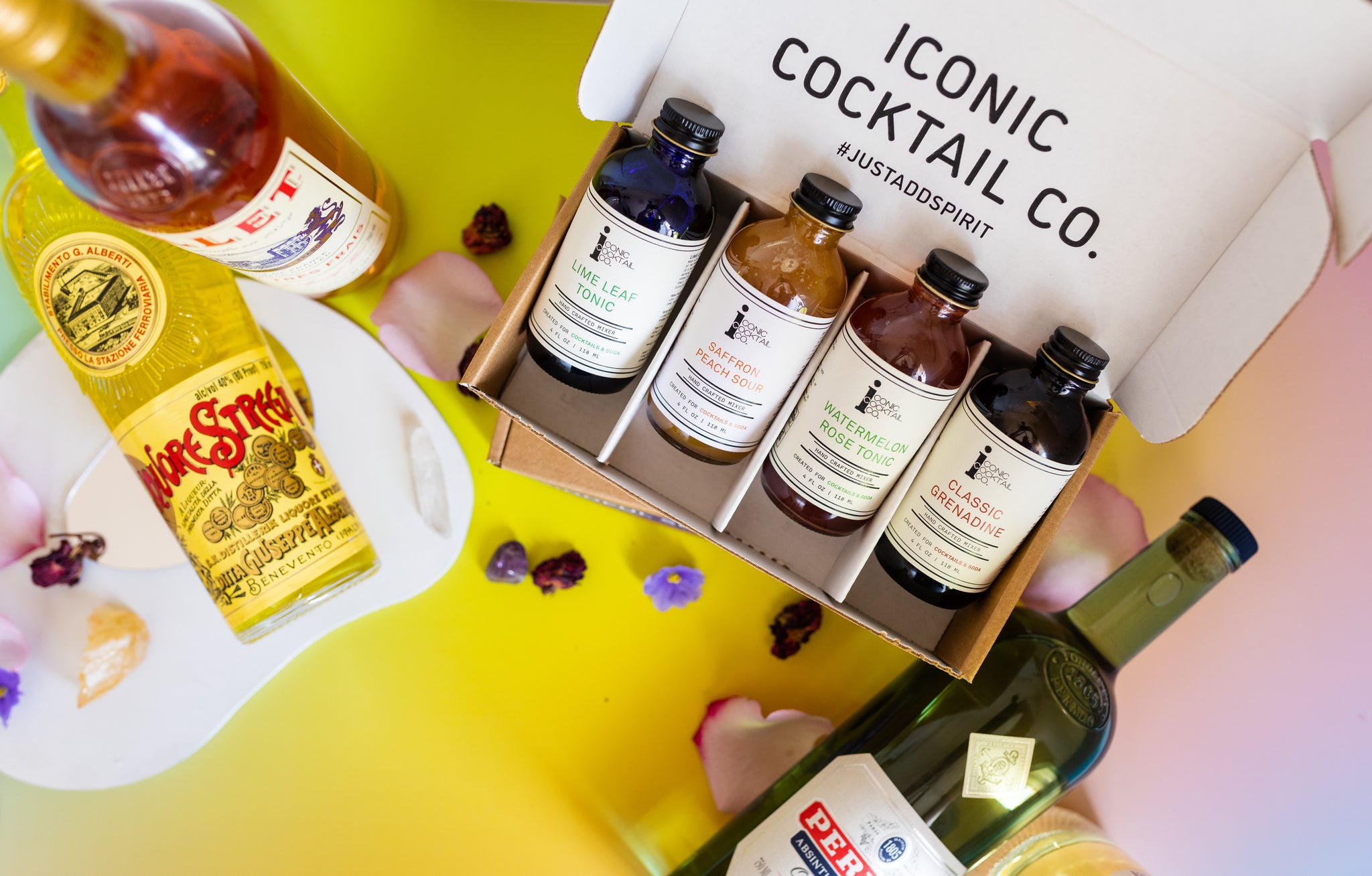 Lean in to low ABV cocktails with the Mindful Sessions Spirit Pack. Made to explore different types of liqueurs like Pernod, Strega, Lillet, and Cocchi Americano, these session cocktails are made without any of the typical hard spirits you’d see in your home bar (the trip to the liquor store will be worth it, we promise.) Use this variety mixer pack and the included recipes to discover new ingredients while mindfully enjoying a low-alcohol cocktail. 