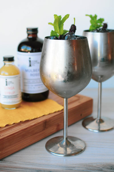 Use a fresh ginger syrup with local produce to make a flavorful Moscow Mule. This Mulberry Mule made with Iconic Cocktail Co Ginga Syrup is definitely a winner. 