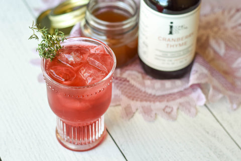 Cranberry Shrub non-alcoholic cocktail recipe with Iconic Cranberry Thyme 