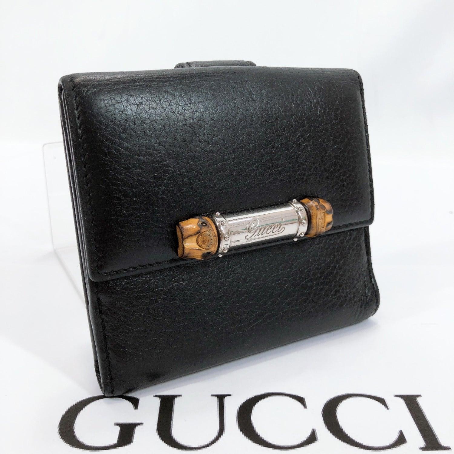 GUCCI wallet 233049 4784 42 Bamboo leather black Women Used – 