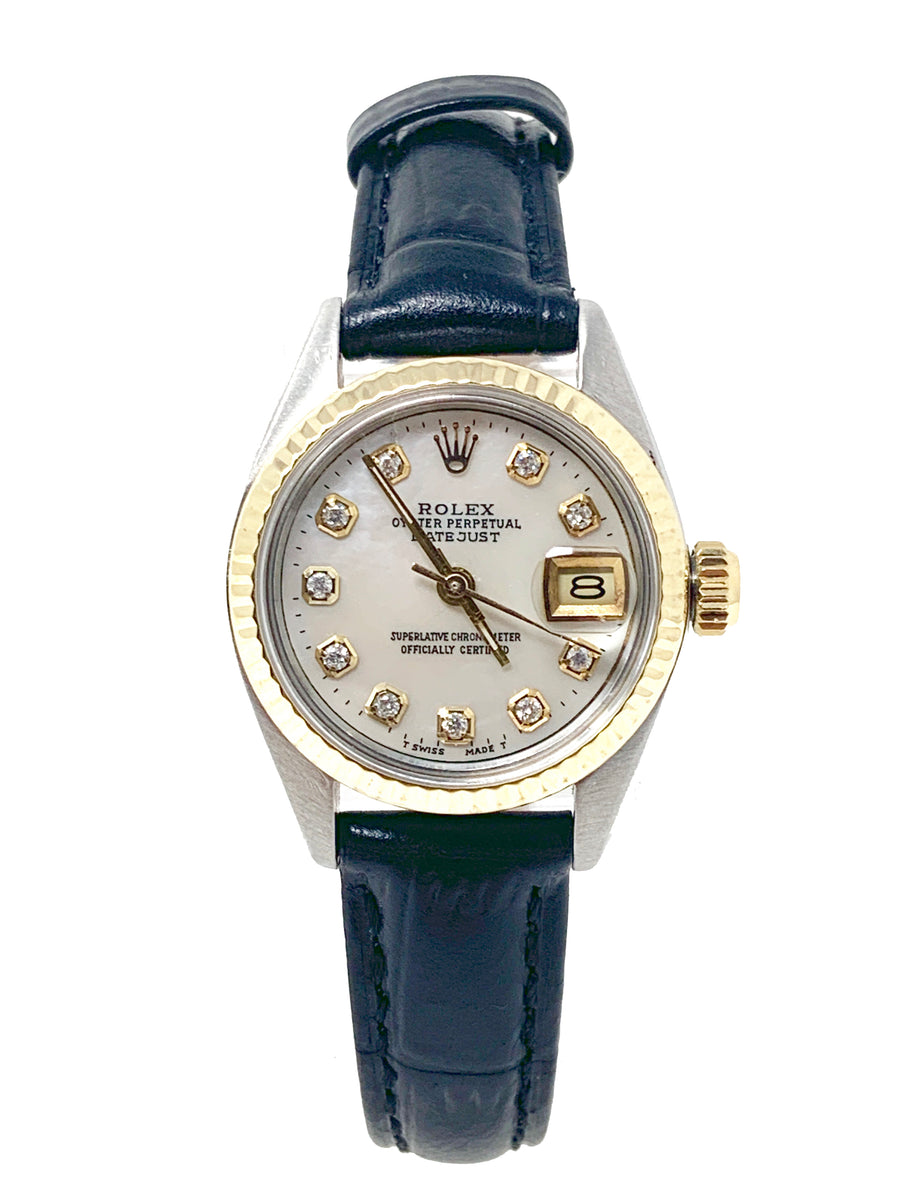 rolex women leather