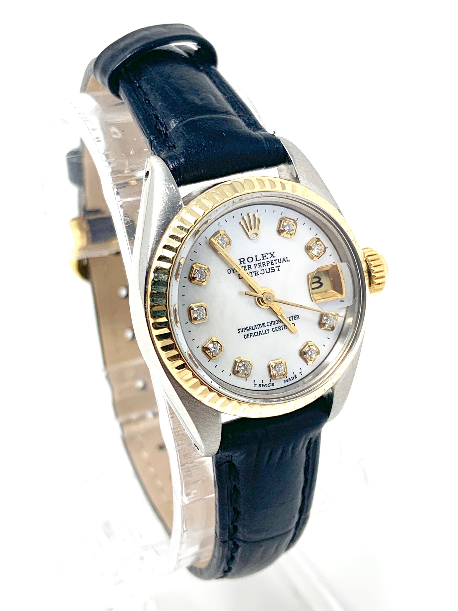 rolex lady datejust leather strap