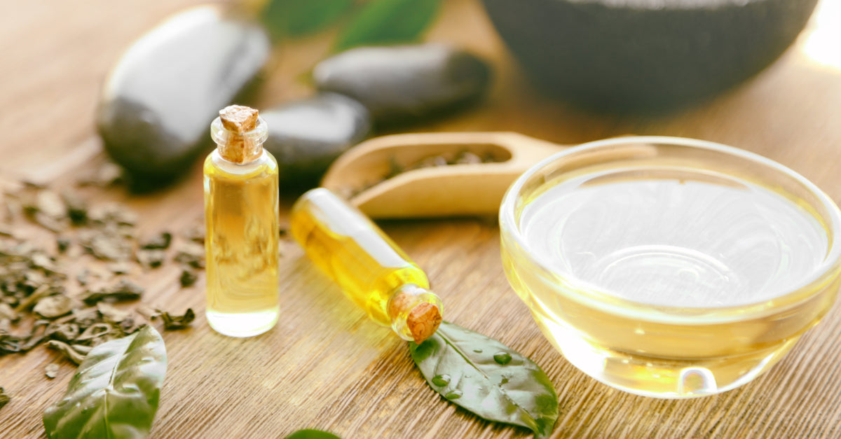 Uses for tea tree oil - extract on herbalism table