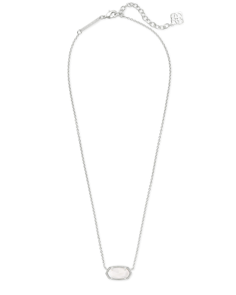 Elisa Silver Pendant Necklace In Mother Of Pearl – Occasionally Yours