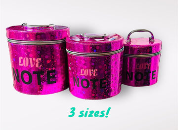 FUCHSIA IRIDESCENT CYLINDER HARD COSMETIC CASE