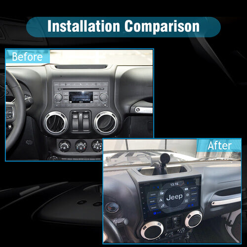 SYGAV Android 10 Car Stereo for Jeep Wrangler JK 2015-2017 Radio GPS H