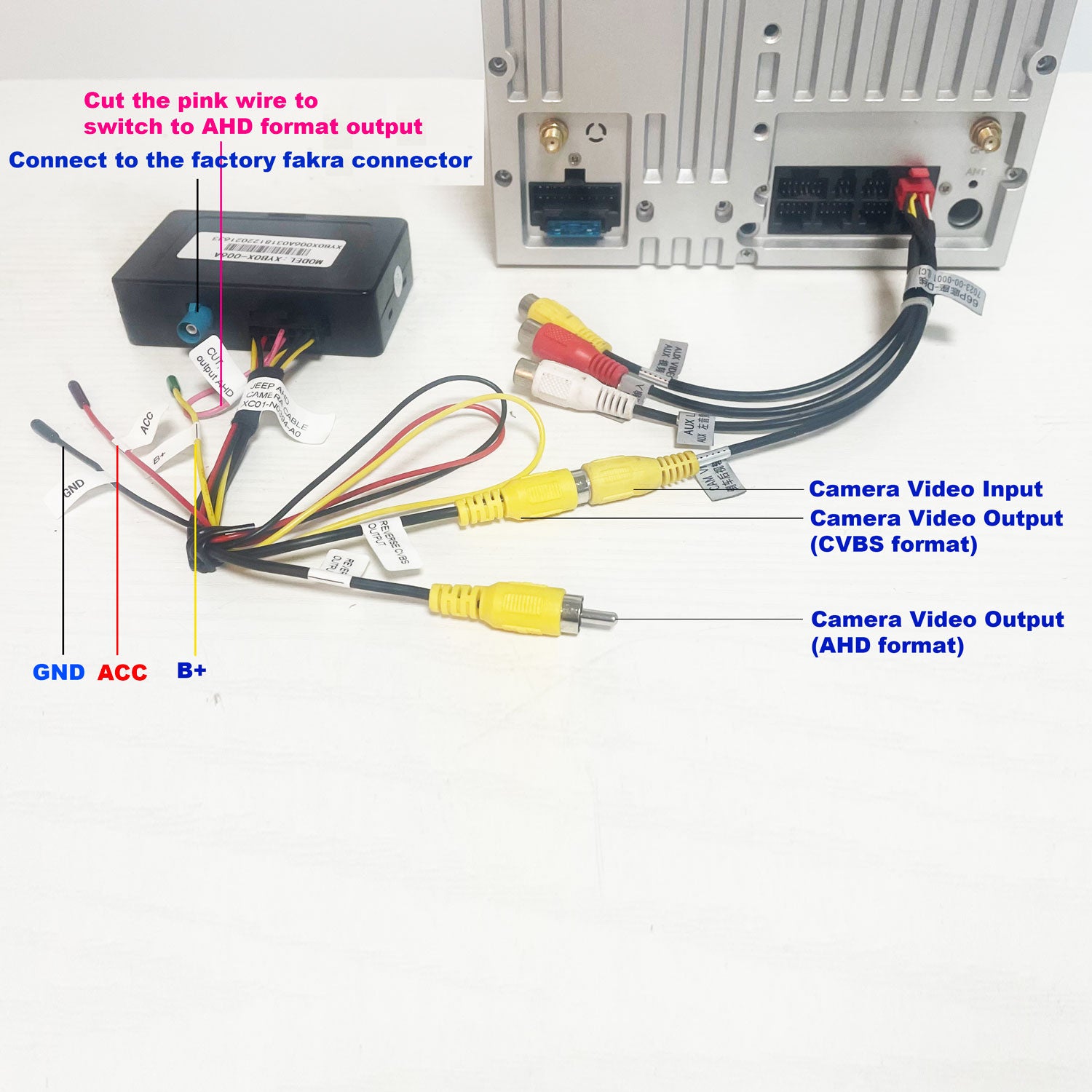 SYGAV Adapter cables to retain the factory back up camera in 2018-2020