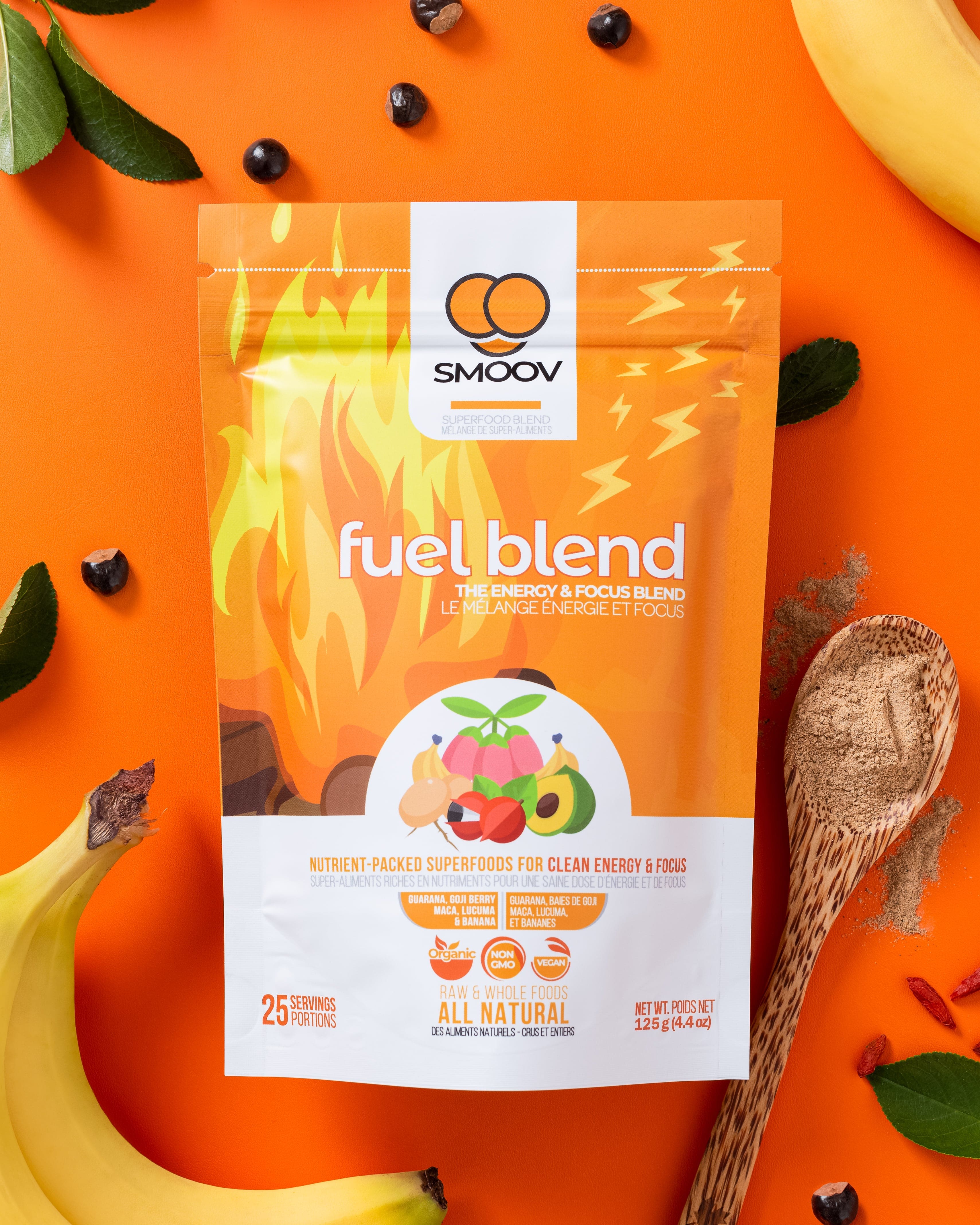 Great source of clean, steady natural plant-based energy; 5 energizing superfoods packed with nutrients for upto 8 hours of energy and focus without jitters or crashes.