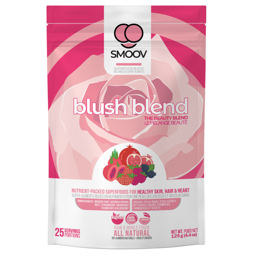The blush blend is the perfect combination of 8 powerful superfoods- packed with vitamin C and skin-loving ingredients for healthy skin, hair and heart. The nutrients within the blend will help with growth, development and repair of all body tissue. Making it the easiest way to boost your overall health and appearance.