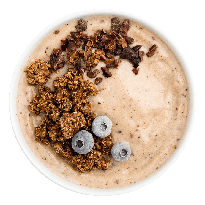 Cacao Smoothie- Looking for a pick-me-up? Craving a chocolatey beverage? Why not have smoothie for dessert. Packed with micronutrients and an instant mood-booster, thanks to Smoov euphoric blend.