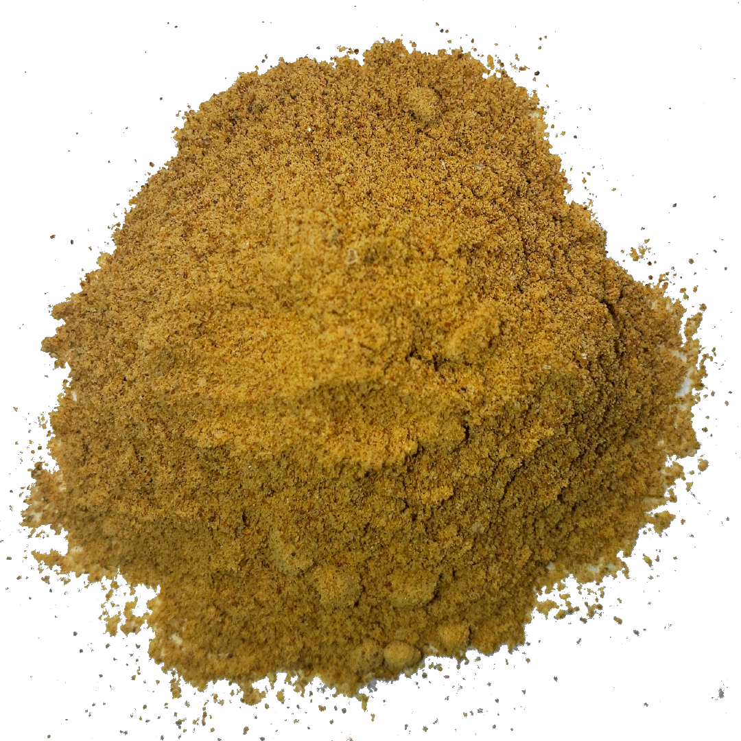 A circle of rich light brown camu camu powder from Smoov blends. Made from organic camu camu berries- high in vitamin C