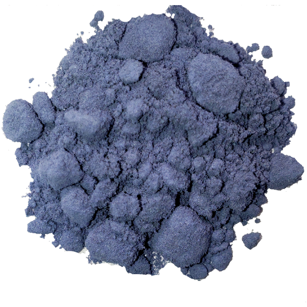 Circle of deep lilac coloured butterfly pea powder from Smoov Blends. Made from blue butterfly pea flowers.