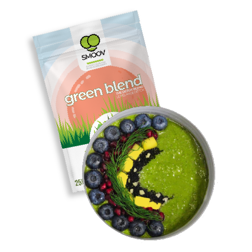 SMOOV green blend has 9 powerful superfoods with no added sugar, caffeine or additives. The easiest all-natural way to get your greens and nutrition