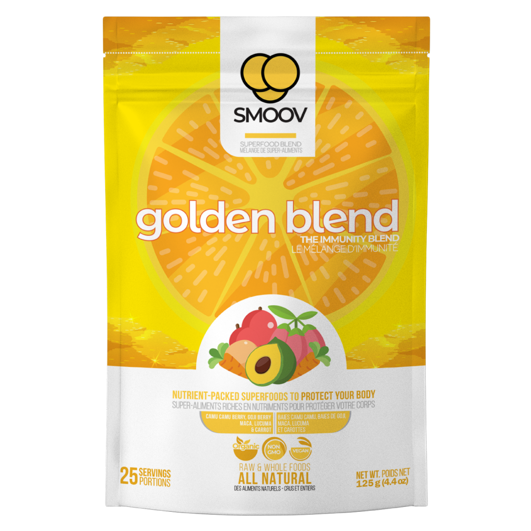 Our golden blend has 5 powerful superfoods and adaptogens to help balance hormones and boost immunity