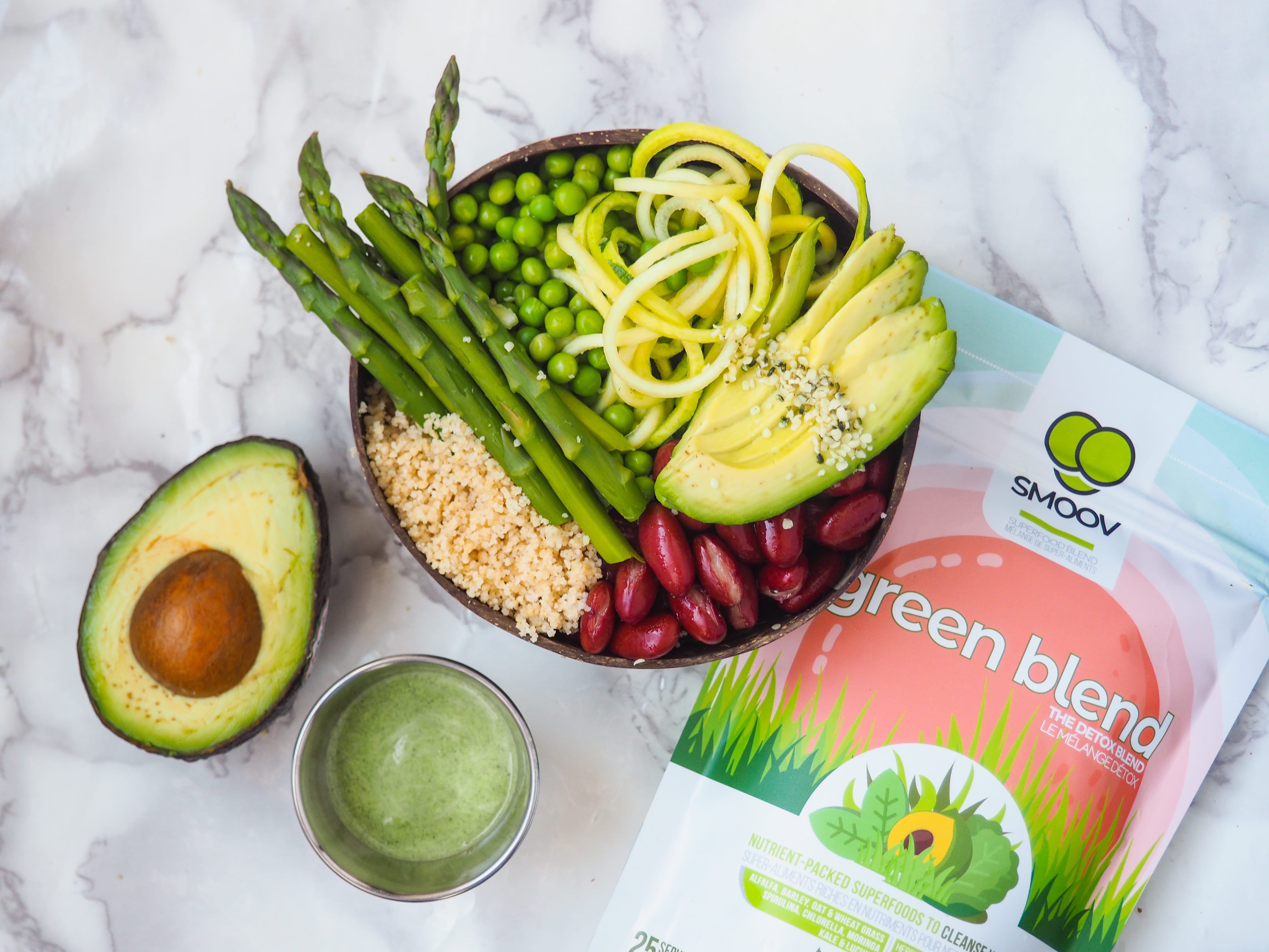 SMOOV green blend has 9 powerful superfoods with no added sugar, caffeine or additives. The easiest all-natural way to get your greens and nutrition