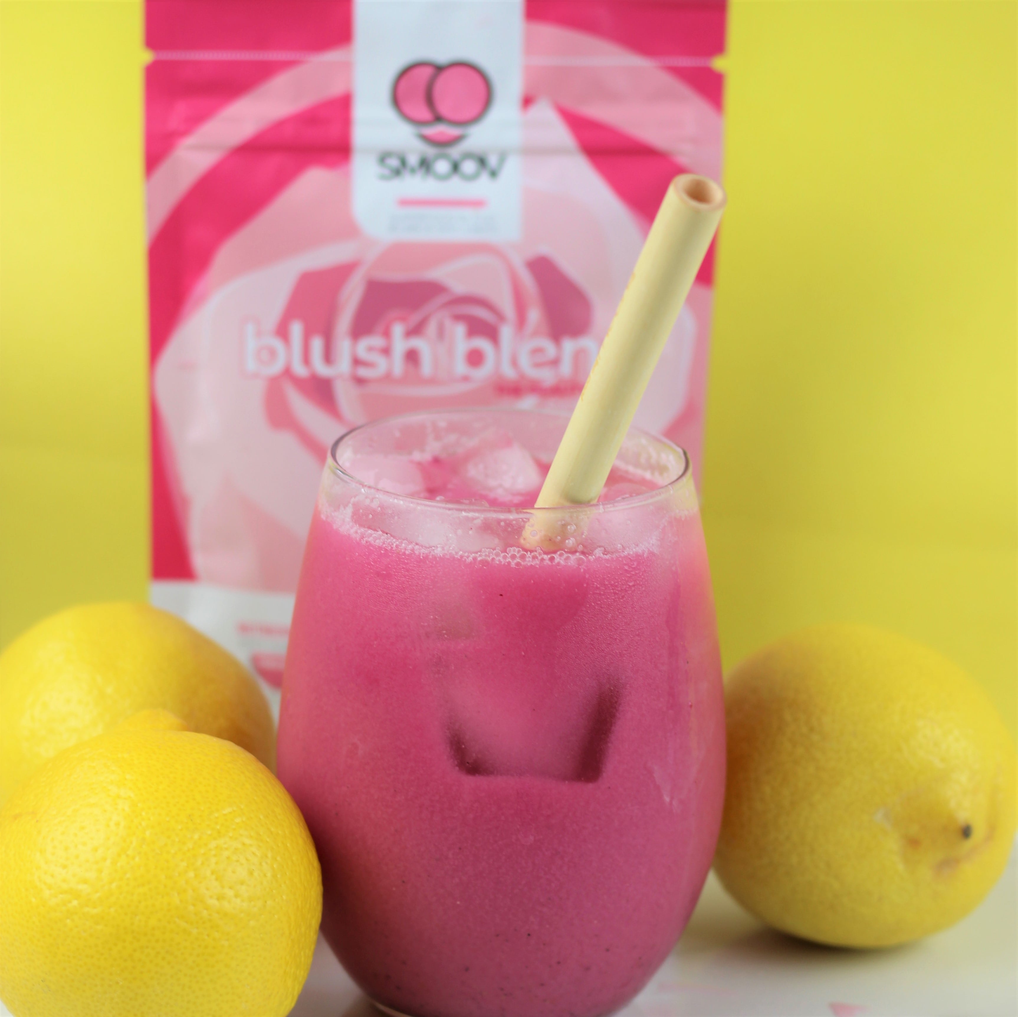 SMOOV blush blend contains 8 skin loving superfoods. Packed with antioxidants like vitamins C & E to help with hair growth, skin repair and immune support. Also a rich source of fiber to help satisfy hunger, cravings and improve digestion, making it the perfect addition to a weight loss diet.