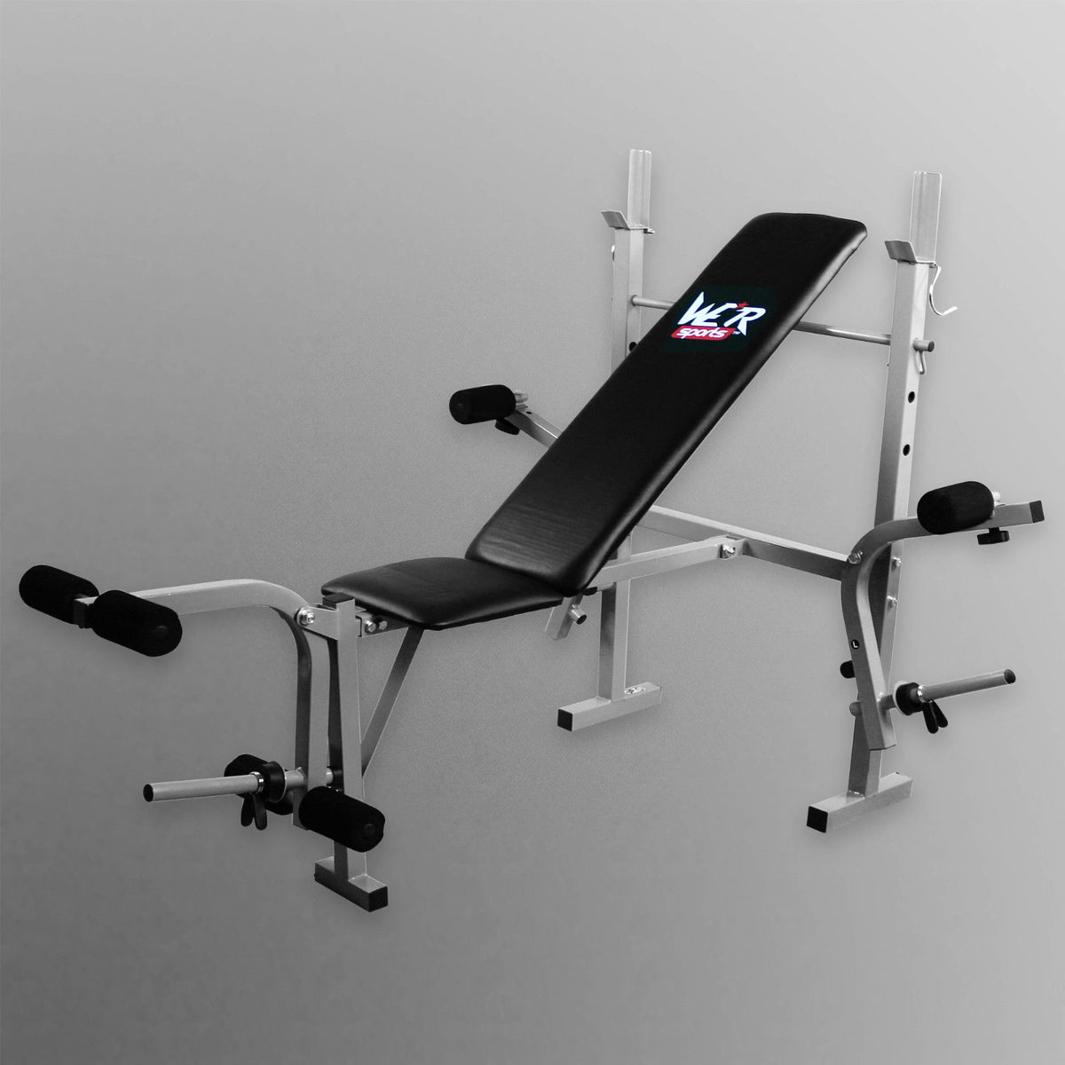 XBench 2 Folding Weight Bench With Flyes SILVER BLACK