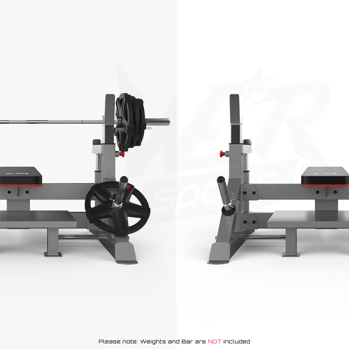 Commercial weight bench with and without weights