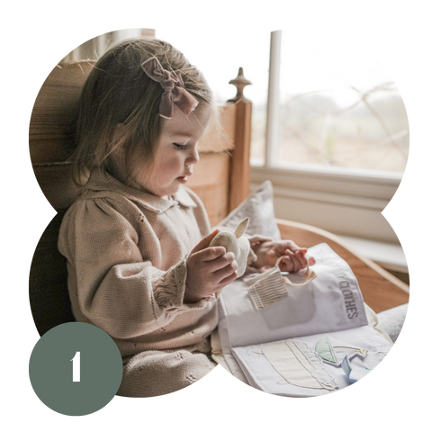 Child reading a book