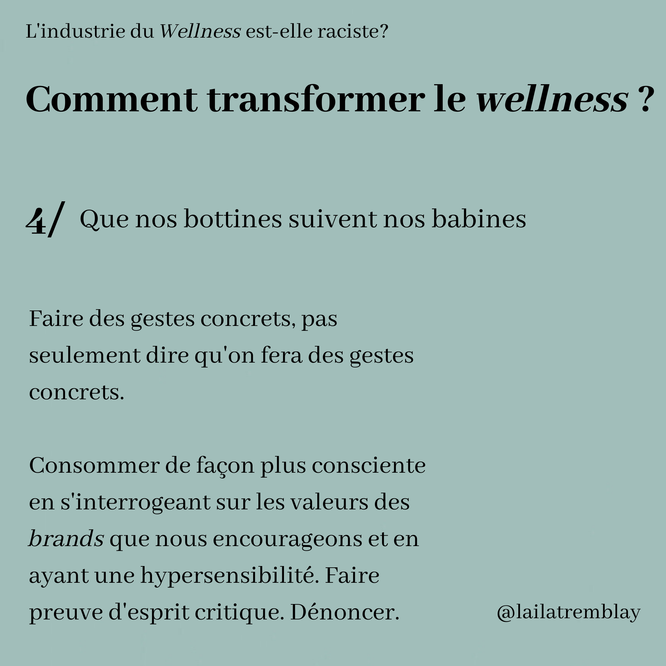 racisme wellness comment femmes noires blanches inégalité fitness santé blanc woman white self care bien-être privilège laila tremblay Black Visions Collective  Desta Black Youth Network  Black Lives Matter  La Maison d'Haïti