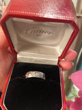 Cartier 3P Half Diamond 18KT Gold Love Ring #49