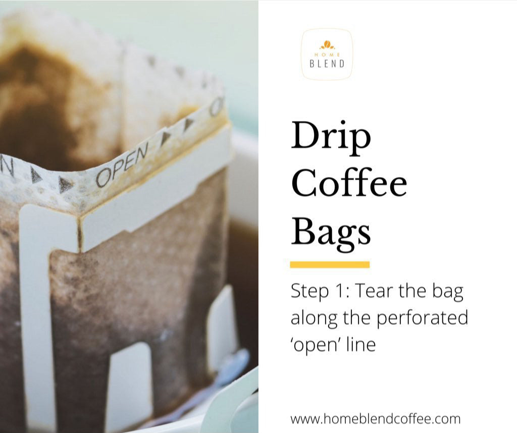 Tear the bag along the perforated open line