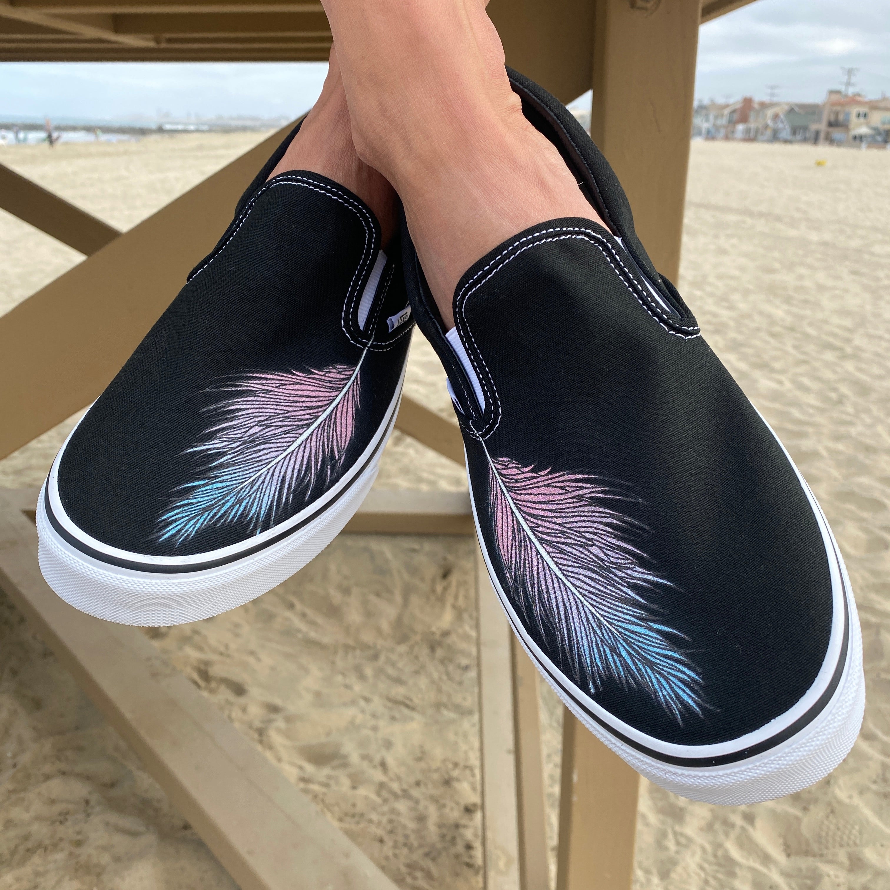 blue feather vans