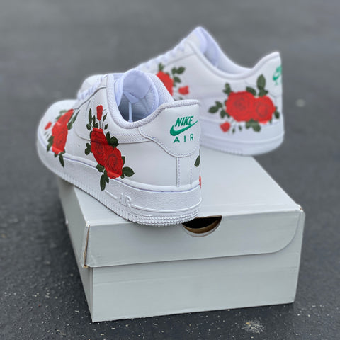 Custom Nike Air Force 1 Red Rose - Custom Nike Shoes – BlvdCustom