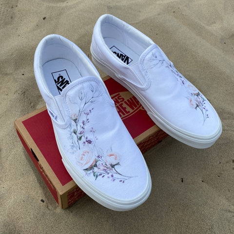 white flower vans