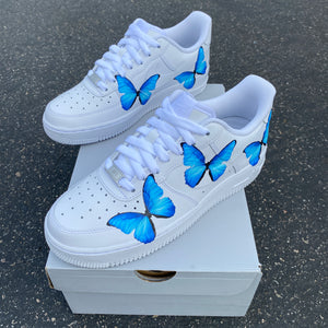 white air force with butterflies