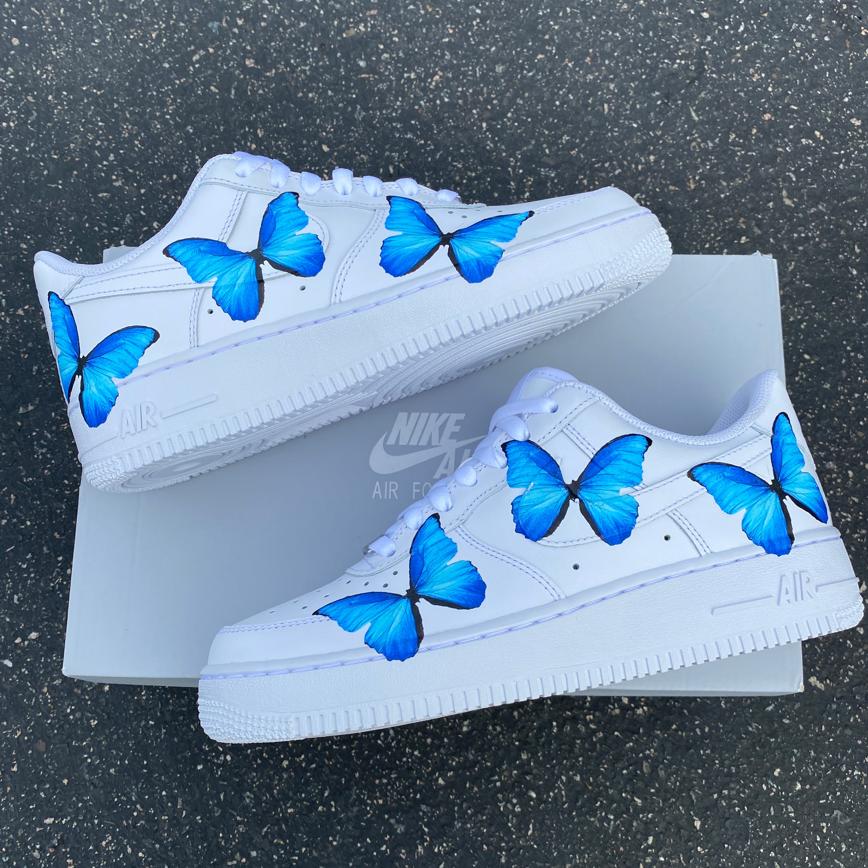 black air force 1 with butterflies