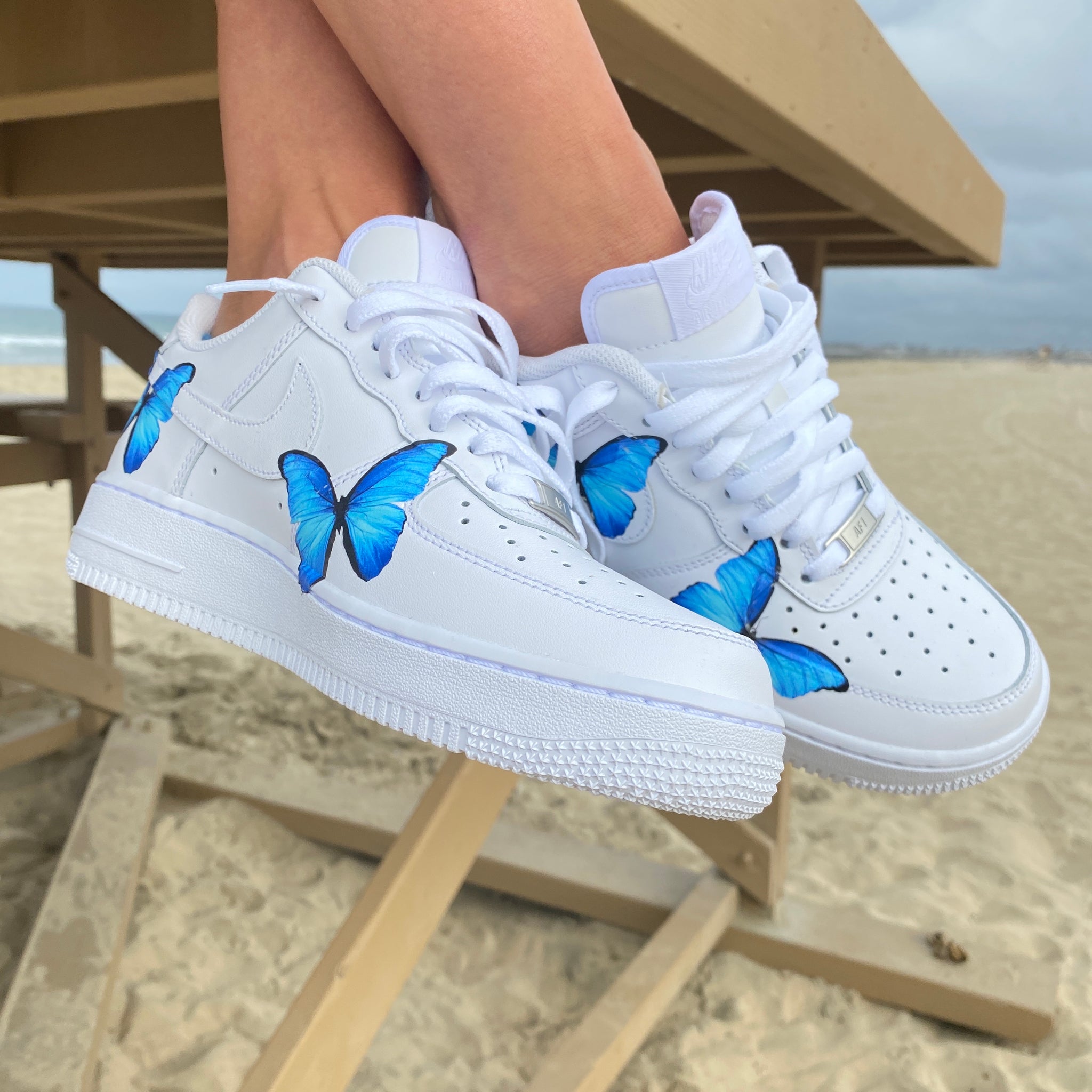 air force 1 white with butterflies