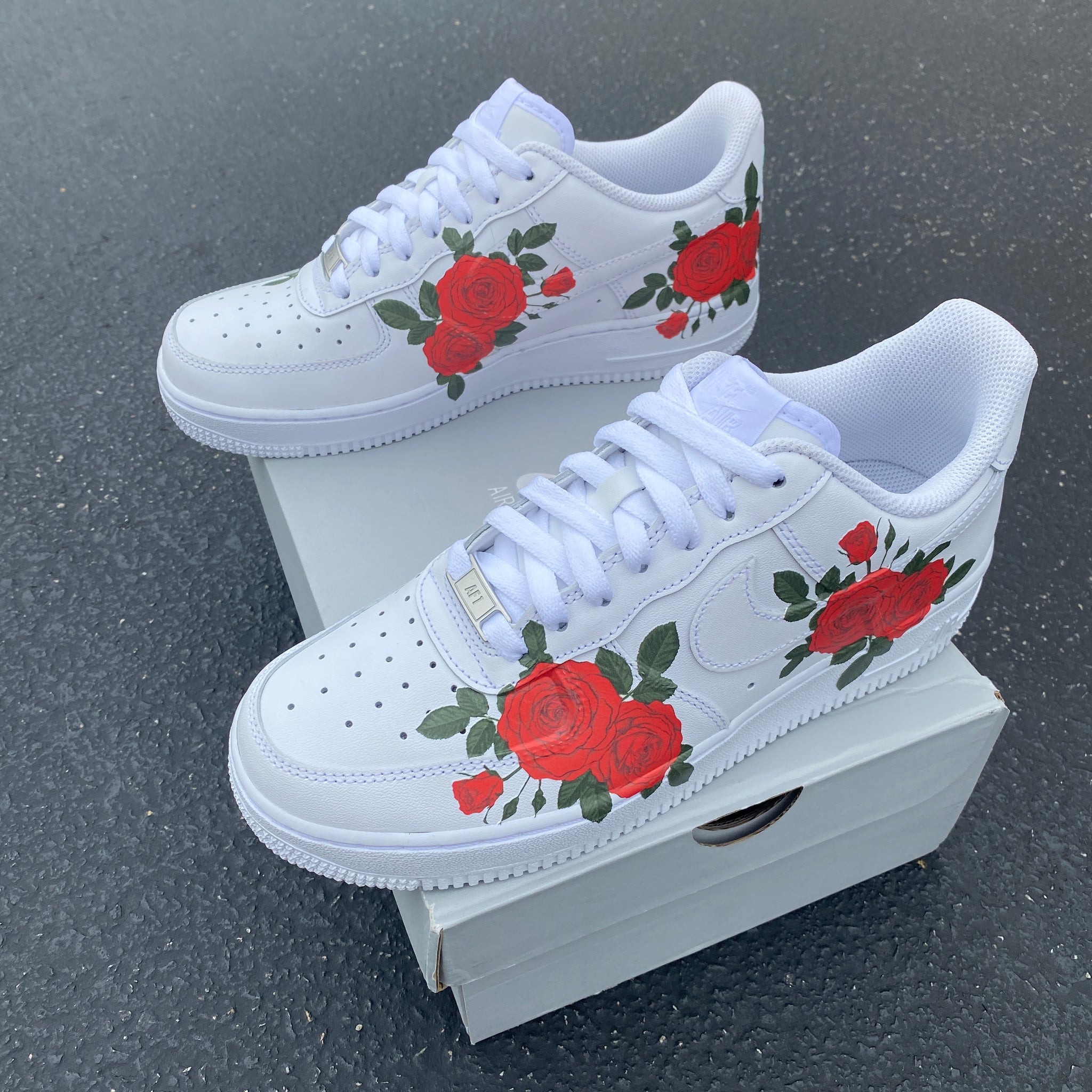 custom rose white nike air force 1