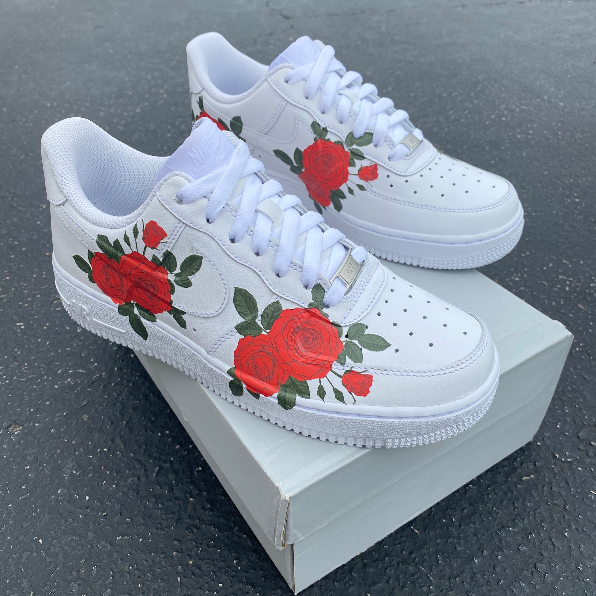 Jarra Campo de minas dictador Custom Nike Air Force 1 Red Rose – BlvdCustom