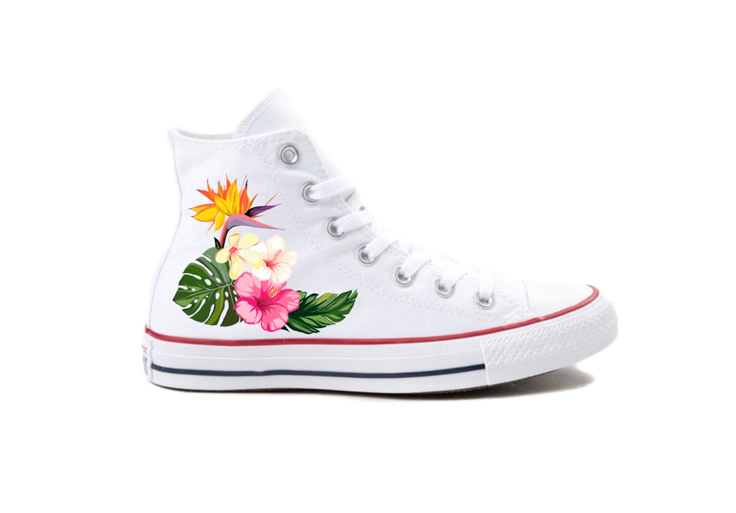 Tropical White Custom Printed High-Top 