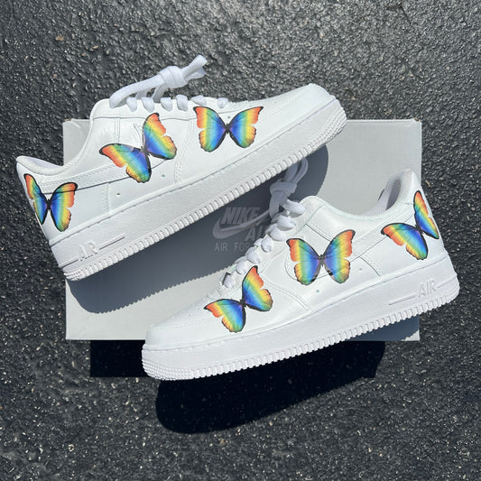 drip creations Nike Air Force 1 Multi Color Monarch Butterfly Custom  Sneaker 6 Y