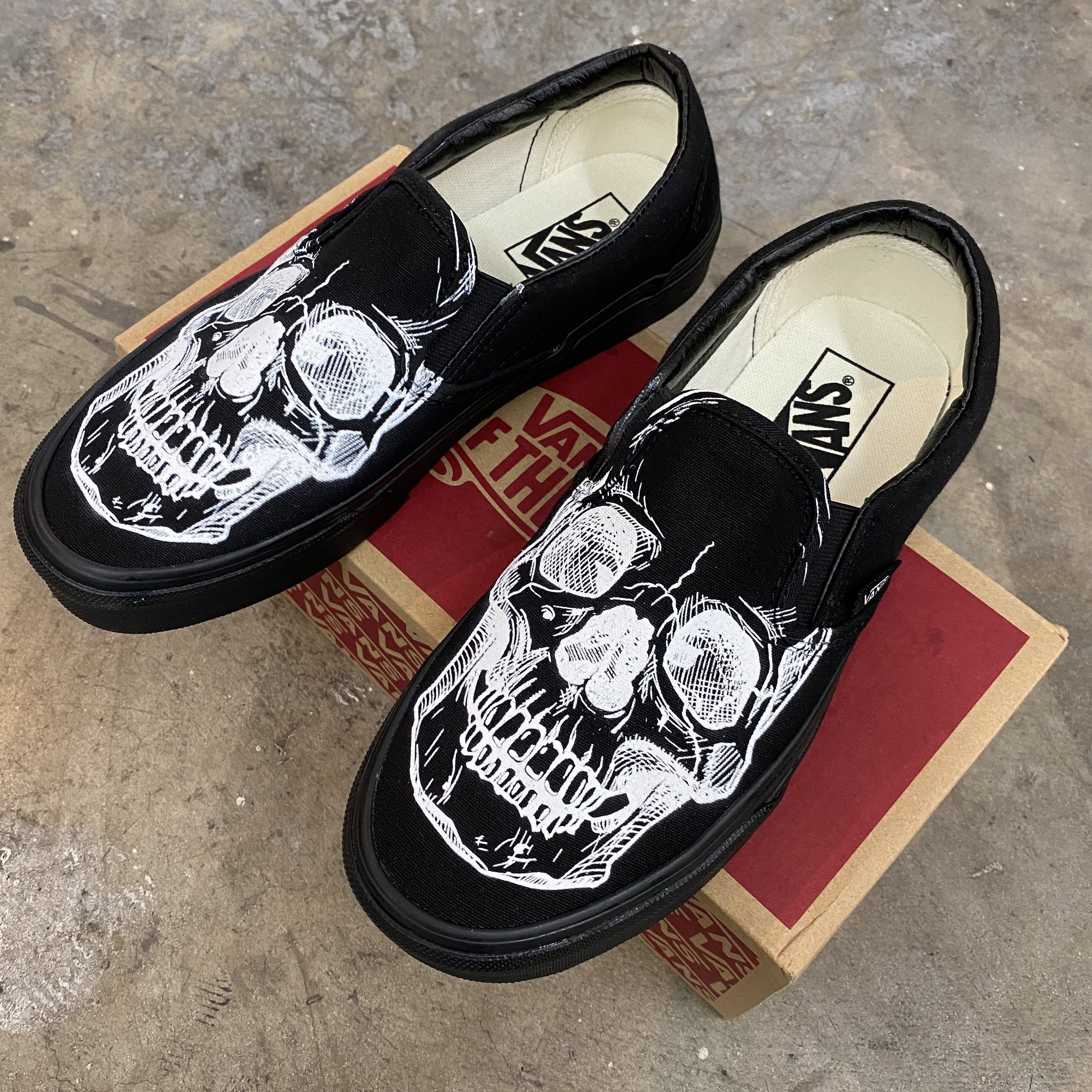 Kids Shoes - Big Skull Head Slip Ons – BlvdCustom