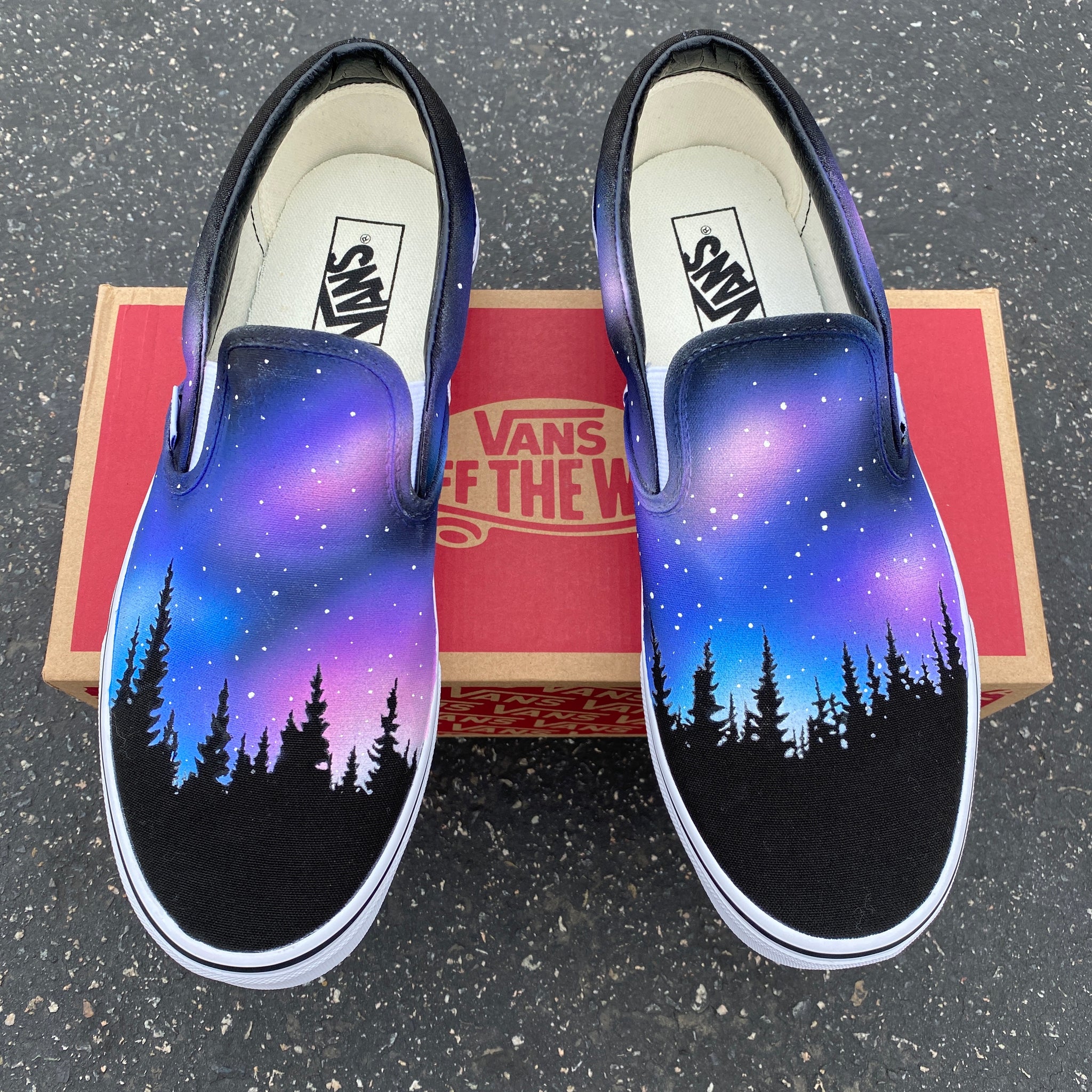 slip on vans galaxy